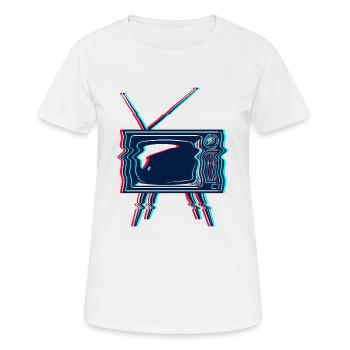 Rétro TV TV glitch - T-shirt respirant Femme - blanc - Devant - AI Model Female 172 dark (172cm)