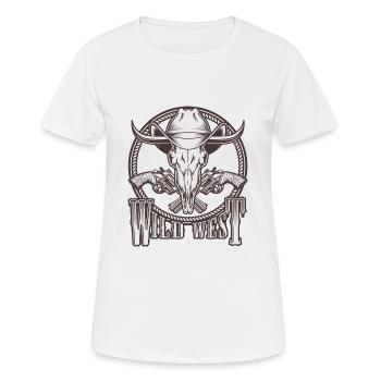 Western Wild West Cowboy skull - T-shirt respirant Femme - blanc - Devant - AI Model Female 172 dark (172cm)