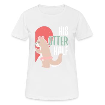 His Otter Half Couple Couple Saint Valentin Couple - T-shirt respirant Femme - blanc - Devant - AI Model Female 172 dark (172cm)