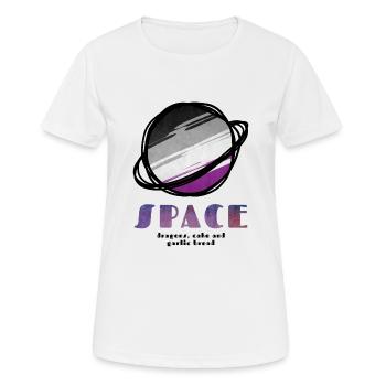Espace - espace asexué - T-shirt respirant Femme - blanc - Devant - AI Model Female 172 dark (172cm)