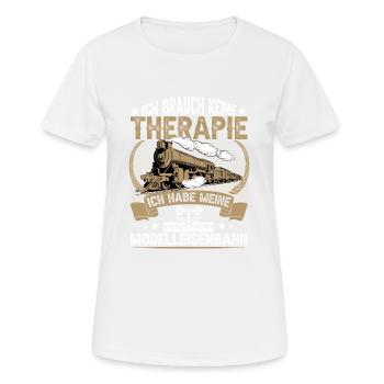 Modelleisenbahn Therapie - Frauen T-Shirt atmungsaktiv - Weiß - Vorne - AI Model Female 172 dark (172cm)