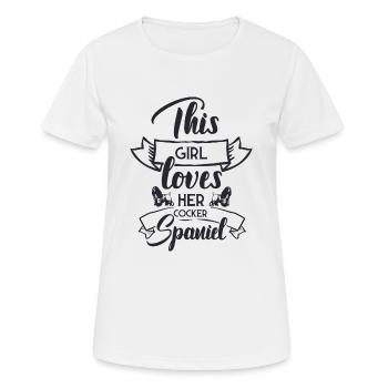 Épagneul cocker - T-shirt respirant Femme - blanc - Devant - AI Model Female 172 dark (172cm)