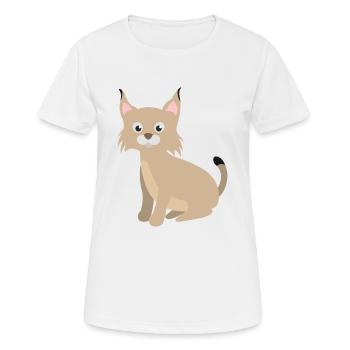 Luchs - Frauen T-Shirt atmungsaktiv - Weiß - Vorne - AI Model Female 172 dark (172cm)