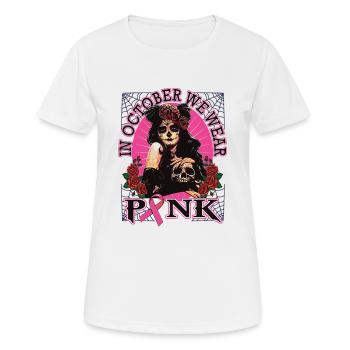 En octobre, nous portons le cancer du sein rose - T-shirt respirant Femme - blanc - Devant - AI Model Female 172 dark (172cm)