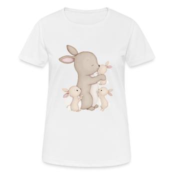 niedliche Hasen - Frauen T-Shirt atmungsaktiv - Weiß - Vorne - AI Model Female 172 dark (172cm)