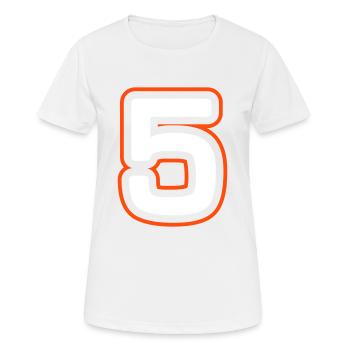5 Number symbol - Women's Breathable T-Shirt - white - Front - AI Model Female 172 dark (172cm)