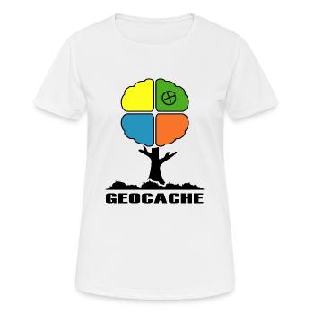 geocache geocacher symbole chasse au trésor dans la forêt - T-shirt respirant Femme - blanc - Devant - AI Model Female 172 dark (172cm)