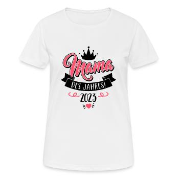 Mama des Jahres 2023 Liebe Kind Muttertag Geschenk - Frauen T-Shirt atmungsaktiv - Weiß - Vorne - AI Model Female 172 dark (172cm)