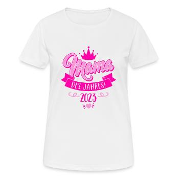 Mama des Jahres 2023 Liebe Kind Muttertag Geschenk - Frauen T-Shirt atmungsaktiv - Weiß - Vorne - AI Model Female 172 dark (172cm)