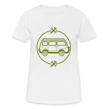 Voiture - Bus - Oldtimer - Nostalgique - T-shirt respirant Femme - blanc - Devant - AI Model Female 172 dark (172cm)