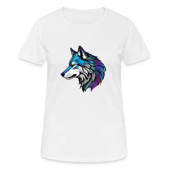 The beautiful profile of a wolf - Women's Breathable T-Shirt - white - Front - AI Model Female 172 dark (172cm)