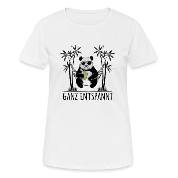 Panda - Complètement détendu - T-shirt respirant Femme - blanc - Devant - AI Model Female 172 dark (172cm)