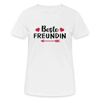 Beste Freundin Freund Freundinnen Partnerin Herz - Frauen T-Shirt atmungsaktiv - Weiß - Vorne - AI Model Female 172 dark (172cm)