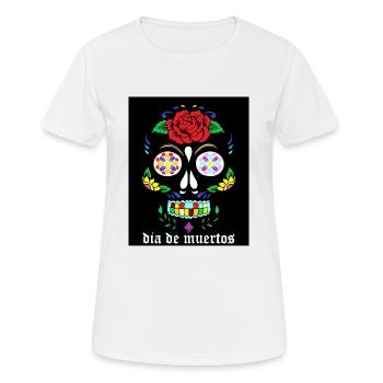 dia de muertos - Frauen T-Shirt atmungsaktiv - Weiß - Vorne - AI Model Female 172 dark (172cm)