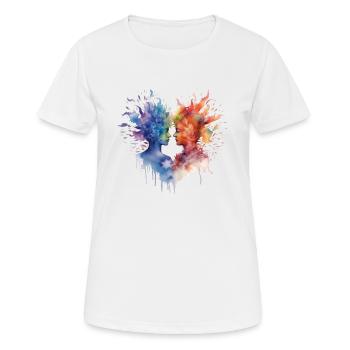 Pride Love Frauen abstrakt - Frauen T-Shirt atmungsaktiv - Weiß - Vorne - AI Model Female 172 dark (172cm)