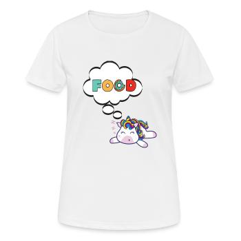einhorn essen traum - Frauen T-Shirt atmungsaktiv - Weiß - Vorne - AI Model Female 172 dark (172cm)