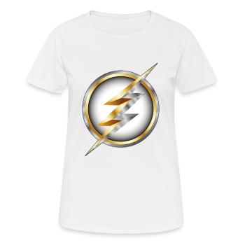 Blitz - Frauen T-Shirt atmungsaktiv - Weiß - Vorne - AI Model Female 172 dark (172cm)