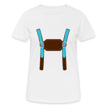 Tracht personalisiert Trachten Lederhose Spruch - Frauen T-Shirt atmungsaktiv - Weiß - Vorne - AI Model Female 172 dark (172cm)