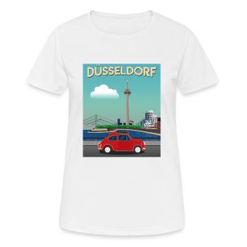 Düsseldorf Media Harbour / Skyline - Women's Breathable T-Shirt - white - Front - AI Model Female 172 dark (172cm)