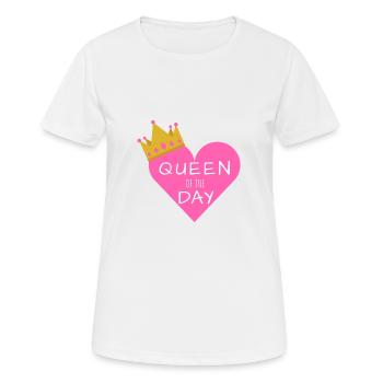 Anniversaire shirt Reine du jour - T-shirt respirant Femme - blanc - Devant - AI Model Female 172 dark (172cm)