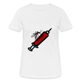 Blutabnahme Mücke Insekt Blutsauger Spritze blutig - Frauen T-Shirt atmungsaktiv - Weiß - Vorne - AI Model Female 172 dark (172cm)