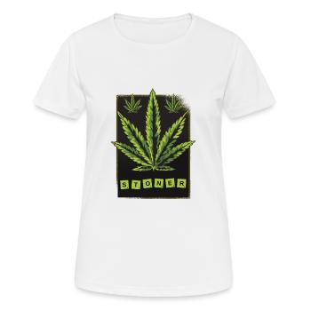 Stoner cannabis leaf - Women's Breathable T-Shirt - white - Front - AI Model Female 172 dark (172cm)