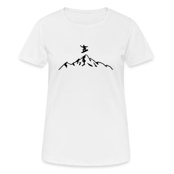 Snowboard, Halfpipe, Sports d’hiver, Vacances au ski - T-shirt respirant Femme - blanc - Devant - AI Model Female 172 dark (172cm)