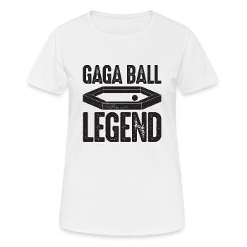 Gaga Ball Légende Dodgeball Gagaball Joueur Gaga - T-shirt respirant Femme - blanc - Devant - AI Model Female 172 dark (172cm)