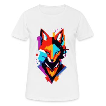 bunter comic Fuchs - Frauen T-Shirt atmungsaktiv - Weiß - Vorne - AI Model Female 172 dark (172cm)