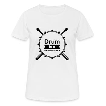Drum is a passion - Women's Breathable T-Shirt - white - Front - AI Model Female 172 dark (172cm)