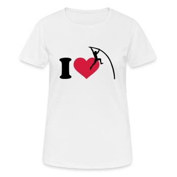 Stabhochsprung - Frauen T-Shirt atmungsaktiv - Weiß - Vorne - AI Model Female 172 dark (172cm)