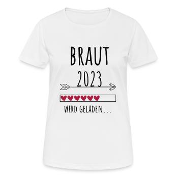 Zukünftige Braut 2023 Hochzeit Bride to be - Frauen T-Shirt atmungsaktiv - Weiß - Vorne - AI Model Female 172 dark (172cm)