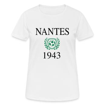 Nantes Ursprung 1943 - Frauen T-Shirt atmungsaktiv - Weiß - Vorne - AI Model Female 172 dark (172cm)