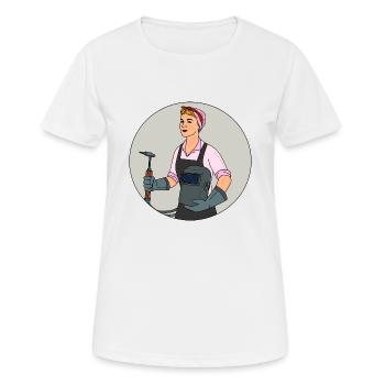 Welder outfit for welders - Women's Breathable T-Shirt - white - Front - AI Model Female 172 dark (172cm)