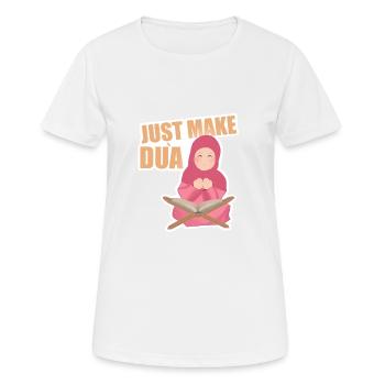 Just Make Dua - Frauen T-Shirt atmungsaktiv - Weiß - Vorne - AI Model Female 172 dark (172cm)