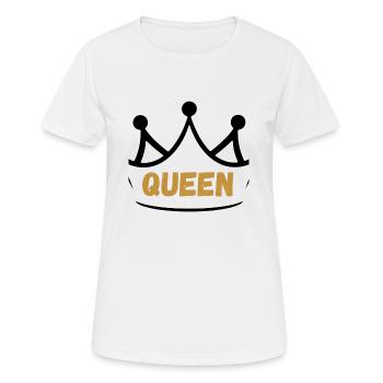 Queen - Frauen T-Shirt atmungsaktiv - Weiß - Vorne - AI Model Female 172 dark (172cm)