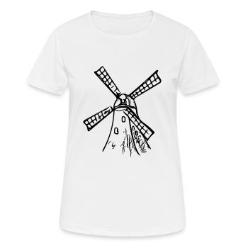 Moulin à vent vintage classique - T-shirt respirant Femme - blanc - Devant - AI Model Female 172 dark (172cm)