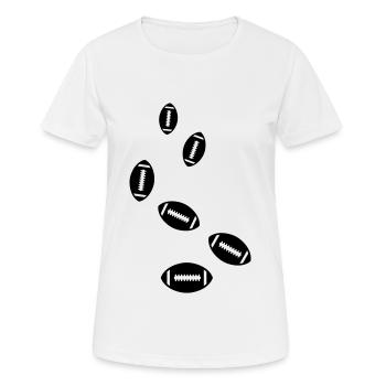 Icône de l’icône Football - T-shirt respirant Femme - blanc - Devant - AI Model Female 172 dark (172cm)