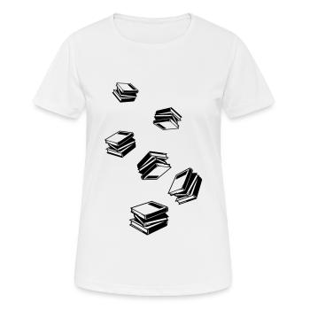 Lire des livres - T-shirt respirant Femme - blanc - Devant - AI Model Female 172 dark (172cm)
