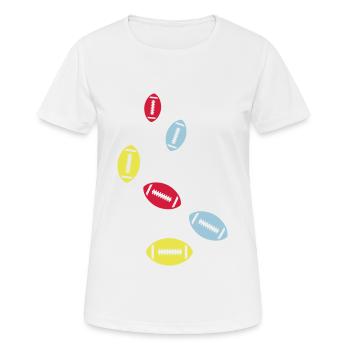 Icône de l’icône Football - T-shirt respirant Femme - blanc - Devant - AI Model Female 172 dark (172cm)