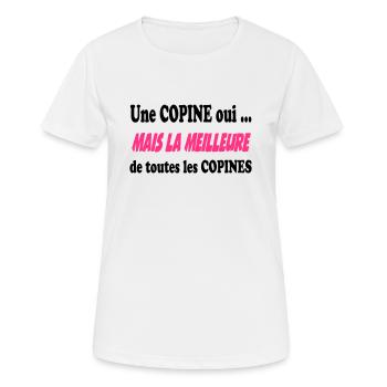 Une copine oui ... - T-shirt respirant Femme - blanc - Devant - AI Model Female 172 dark (172cm)