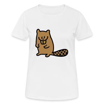 Biber - Frauen T-Shirt atmungsaktiv - Weiß - Vorne - AI Model Female 172 dark (172cm)