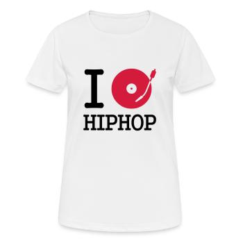 i dj / play / listen to hiphop - T-shirt respirant Femme - blanc - Devant - AI Model Female 172 dark (172cm)