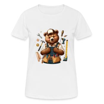 Cute Bear Craftsman - Frauen T-Shirt atmungsaktiv - Weiß - Vorne - AI Model Female 172 dark (172cm)
