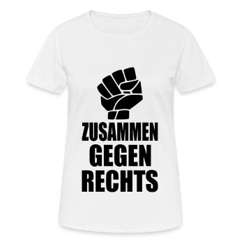 Zusammen gegen rechts - Frauen T-Shirt atmungsaktiv - Weiß - Vorne - AI Model Female 172 dark (172cm)