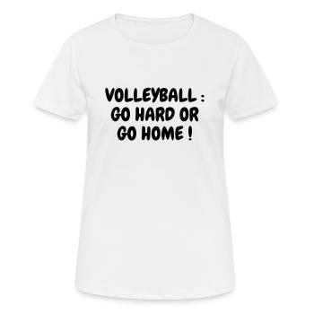 Volleyball - Volley Ball - Volley-Ball - Sport - Frauen T-Shirt atmungsaktiv - Weiß - Vorne - AI Model Female 172 dark (172cm)