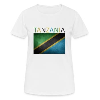 Tansania Flagge - Kunstdesign - Frauen T-Shirt atmungsaktiv - Weiß - Vorne - AI Model Female 172 dark (172cm)