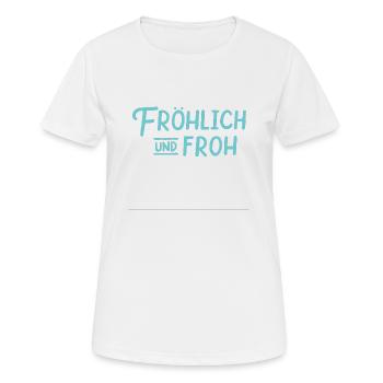 joyeux joie idée de cadeau idée plaisir plaisir - T-shirt respirant Femme - blanc - Devant - AI Model Female 172 dark (172cm)