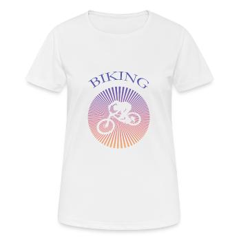 biking - Frauen T-Shirt atmungsaktiv - Weiß - Vorne - AI Model Female 172 dark (172cm)