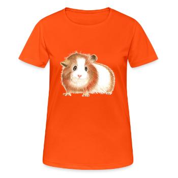 Guinea pig - the shirt for more pigs! - Women's Breathable T-Shirt - neon orange - Front - AI Model Female 172 dark (172cm)